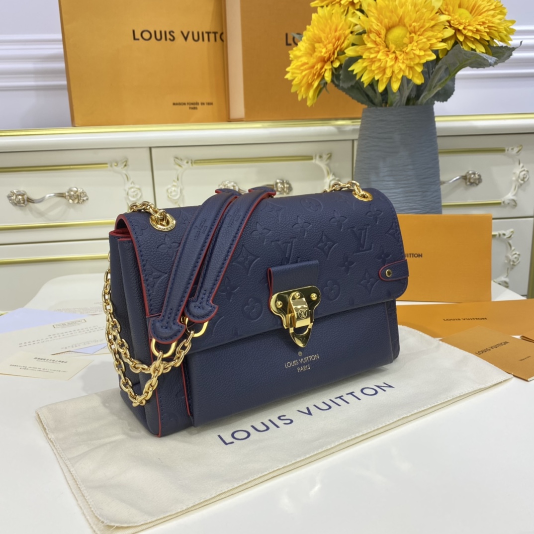 Louis Vuitton VAVIN PM Handbag Monogram Empreinte M52271 Navy/Red